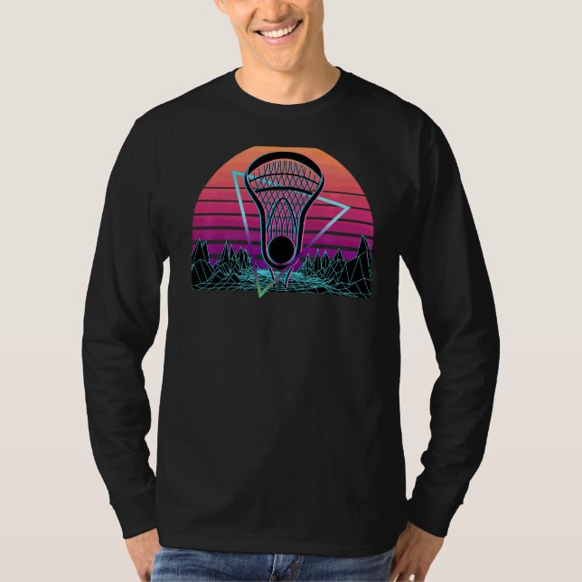 Lacrosse Player Retro Lax T-Shirt (Vorderseite)