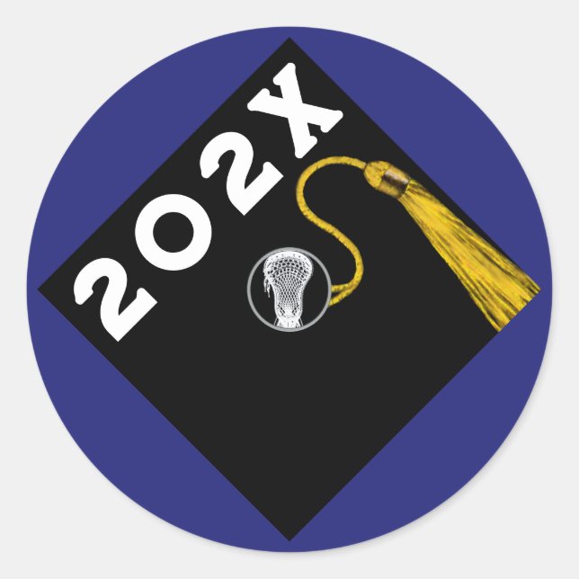 Lacrosse Player Senior Night 2025 Runder Aufkleber (Vorderseite)