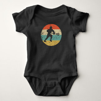 Lacrosse Player Silhouette Retro Sports Baby Strampler
