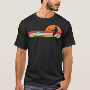 Lacrosse Player Silhouette Sunset Retro La Men Wom T-Shirt