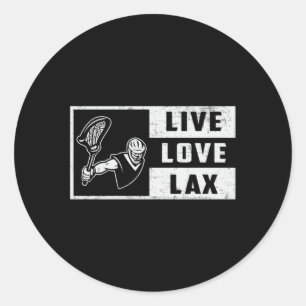 Lacrosse Player Sport Live Liebe Lax Funny Gift Runder Aufkleber