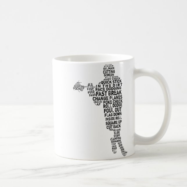 Lacrosse Player Tygraphy  Kaffeetasse (Rechts)
