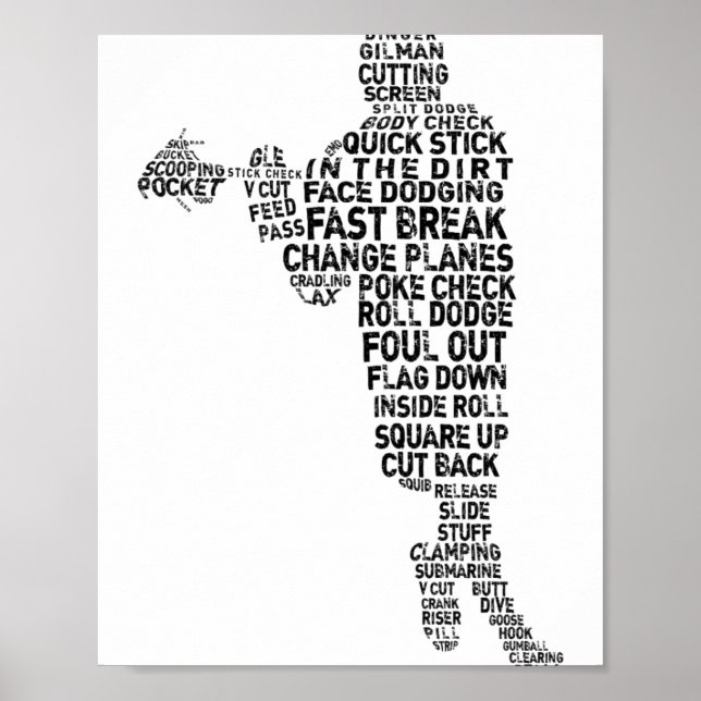Lacrosse Player Tygraphy  Poster (Vorne)