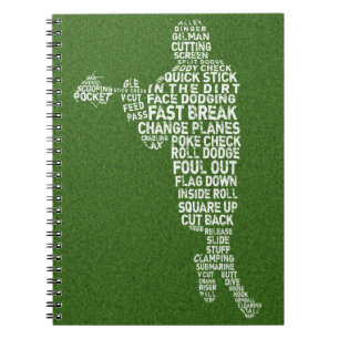 Lacrosse Player Typografie Notizblock
