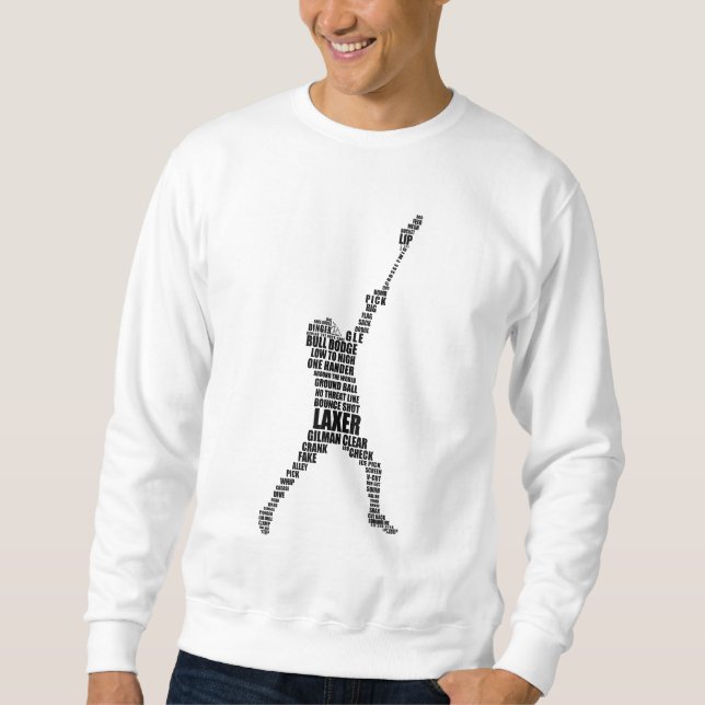 Lacrosse Player Typografie Sweatshirt (Vorderseite)