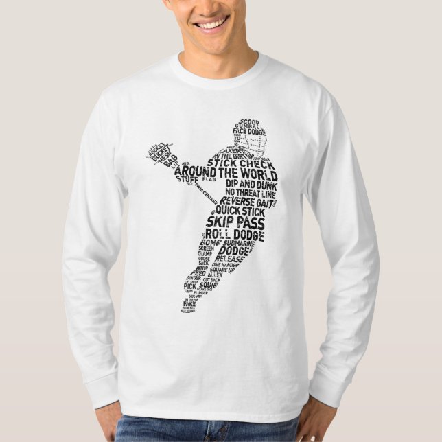 Lacrosse Player Typografie T-Shirt (Vorderseite)