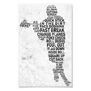 Lacrosse Player Typografy Foto Print