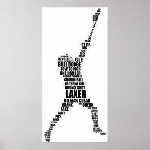 Lacrosse Player Typografy Poster