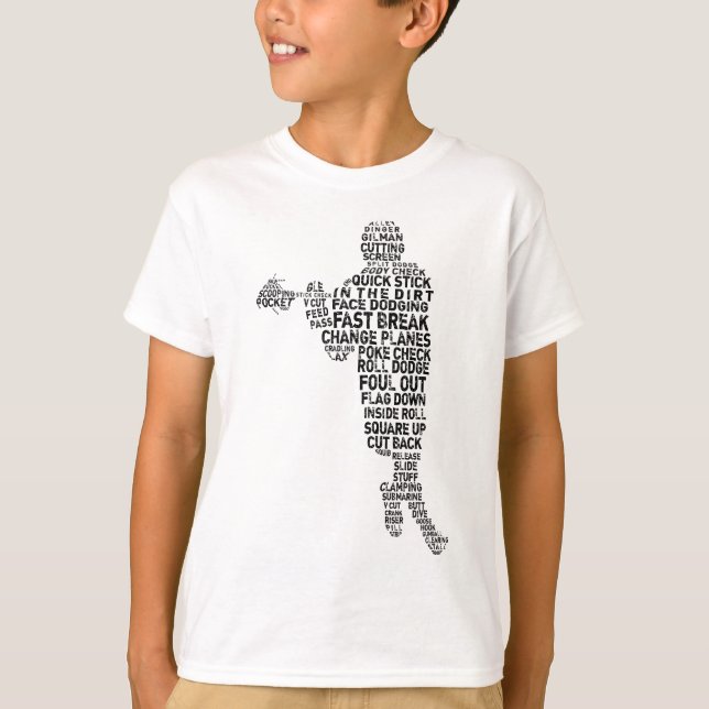 Lacrosse Player Typografy T - Shirt (Vorderseite)