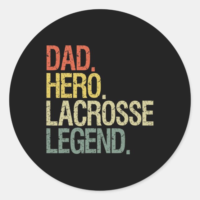 Lacrosse Player Vater Runder Aufkleber (Vorderseite)