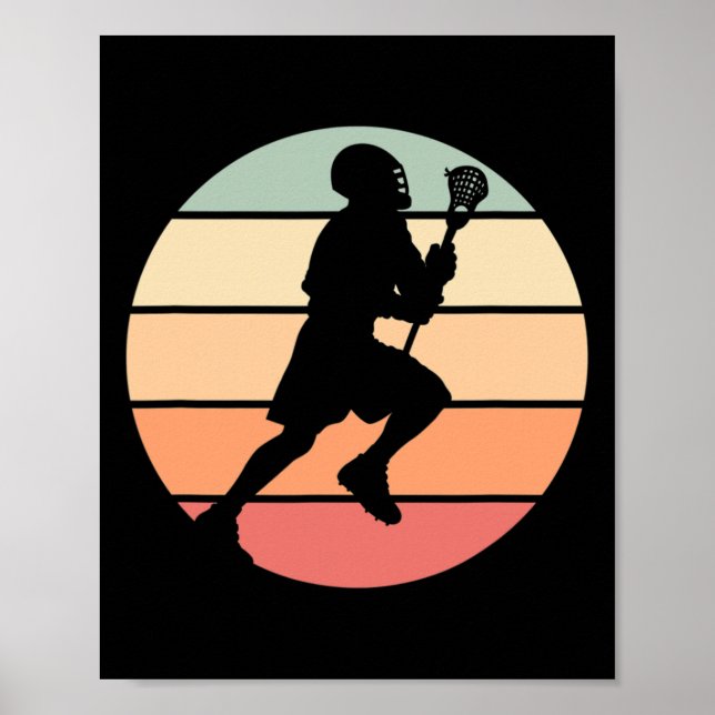 Lacrosse Player Vintag Retro Sunset Lacrosse Poster (Vorne)