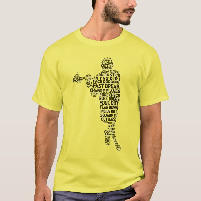 Lacrosse Player Word Art T - Shirt (Vorderseite)
