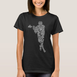 Lacrosse Player Word Art Typografie T-Shirt