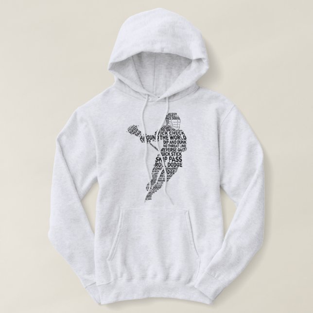 Lacrosse Player Word Art, Words Hoodie (Design vorne)
