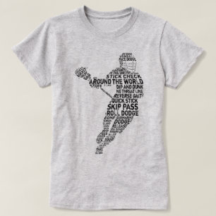 Lacrosse Player Word Art Words T-Shirt