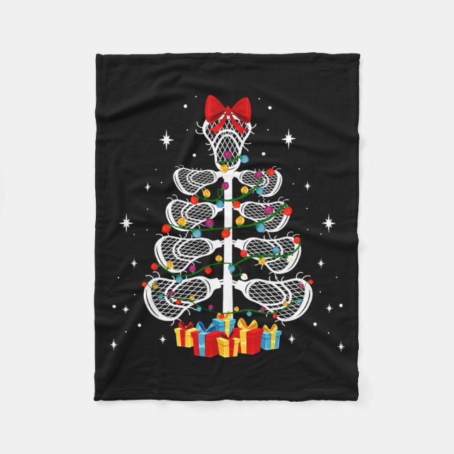Lacrosse Player Xmas Gift Lacrosse Christmas Tree  Fleecedecke (Vorderseite)
