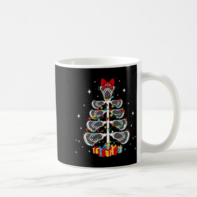 Lacrosse Player Xmas Gift Lacrosse Christmas Tree  Kaffeetasse (Rechts)