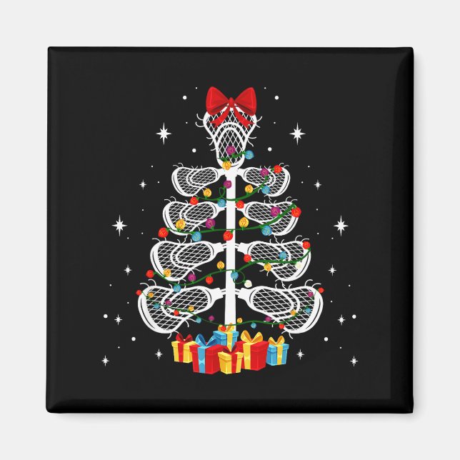 Lacrosse Player Xmas Gift Lacrosse Christmas Tree  Magnet (Vorne)