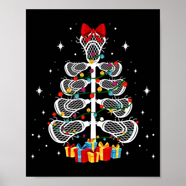Lacrosse Player Xmas Gift Lacrosse Christmas Tree  Poster (Vorne)