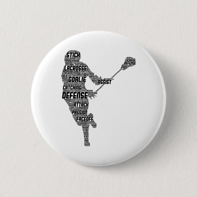 Lacrosse Player Youth Kids Men Boys Button (Vorderseite)