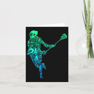 Lacrosse Player Youth Men Boys Kinder Karte