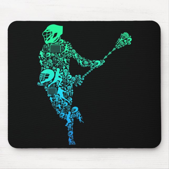 Lacrosse Player Youth Men Boys Kinder Mousepad (Vorne)