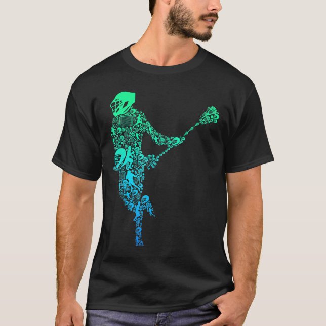 Lacrosse Player Youth Men Boys Kinder  T-Shirt (Vorderseite)