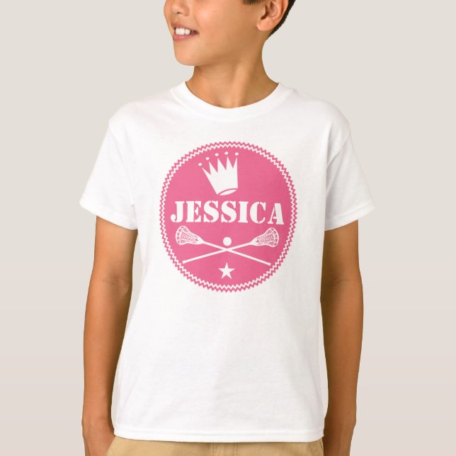 Lacrosse-Prinzessin Personalized Girls T-shirt (Vorderseite)