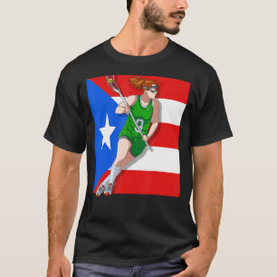 Lacrosse Puerto Rico Flag Vintag Retro Boricua Pl T-Shirt
