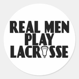 Lacrosse Real Men Runder Aufkleber