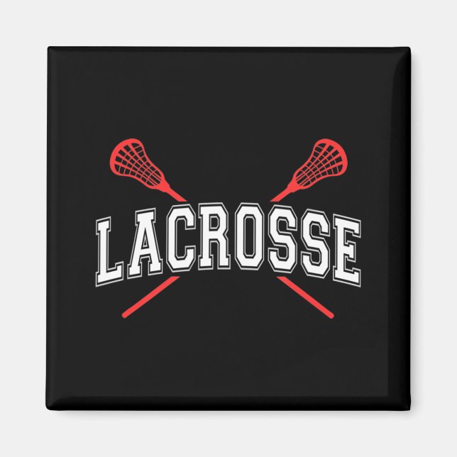 Lacrosse Red Crossed Sticks für Jugendliche oder E Magnet (Vorne)