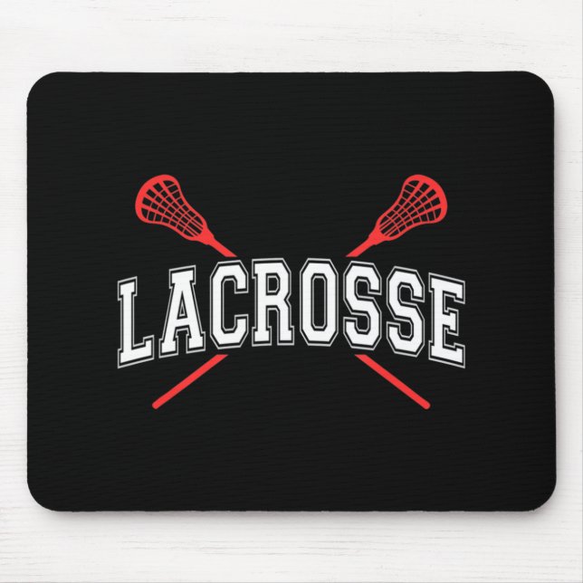 Lacrosse Red Crossed Sticks für Jugendliche oder E Mousepad (Vorne)
