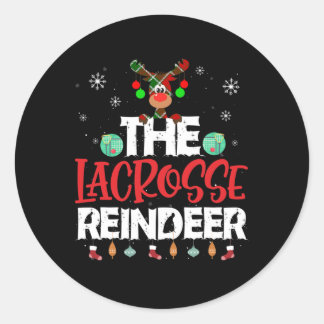 Lacrosse Rentier Christmas Pajama Family Matc Runder Aufkleber