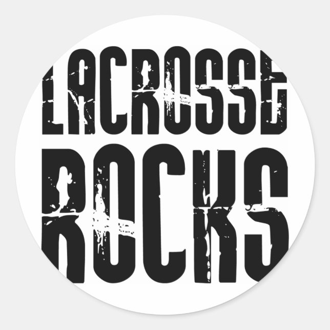 Lacrosse Rocks Runder Aufkleber (Vorderseite)