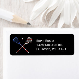Lacrosse Rücksendeadressen-Aufklebers Patriotisch