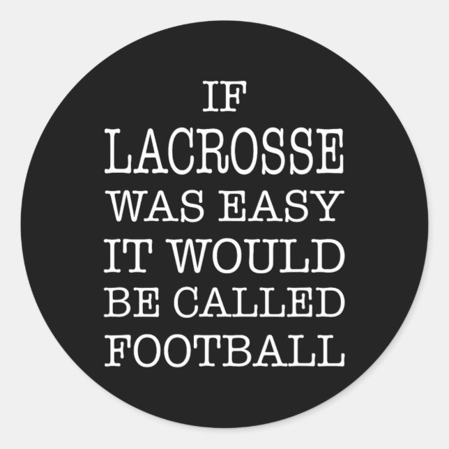 Lacrosse Runder Aufkleber (Vorderseite)