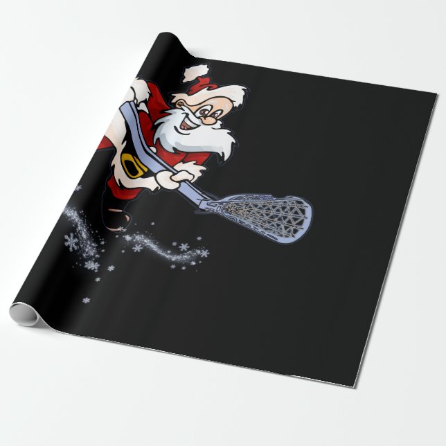 Lacrosse Santa Christmas Cool Lax Sport Ugly X-Mas Geschenkpapier (Ungerollt)
