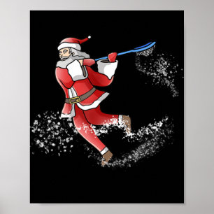 Lacrosse Santa Christmas Cool Lax Sport Ugly X-Mas Poster