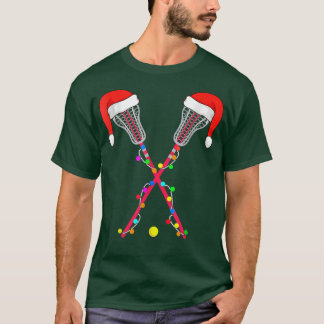 Lacrosse Santa Hat Christmas T-Shirt