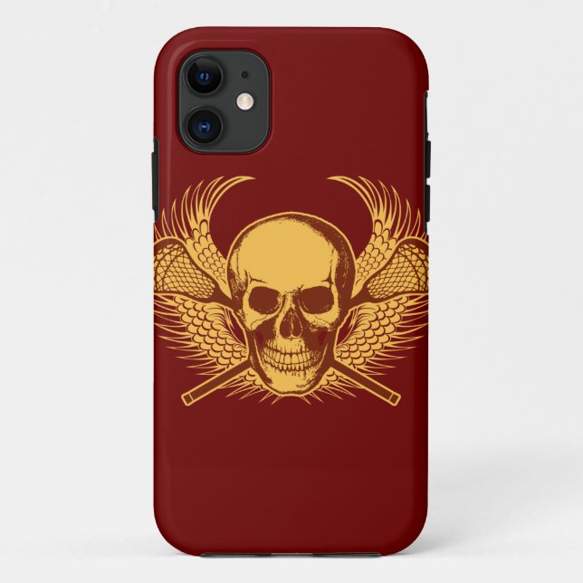 Lacrosse-Schädel iphone 5 Fall - Rot Case-Mate iPhone Hülle (Rückseite)