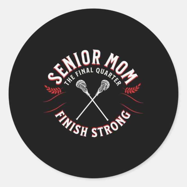 Lacrosse Senior-Mama Runder Aufkleber (Vorderseite)