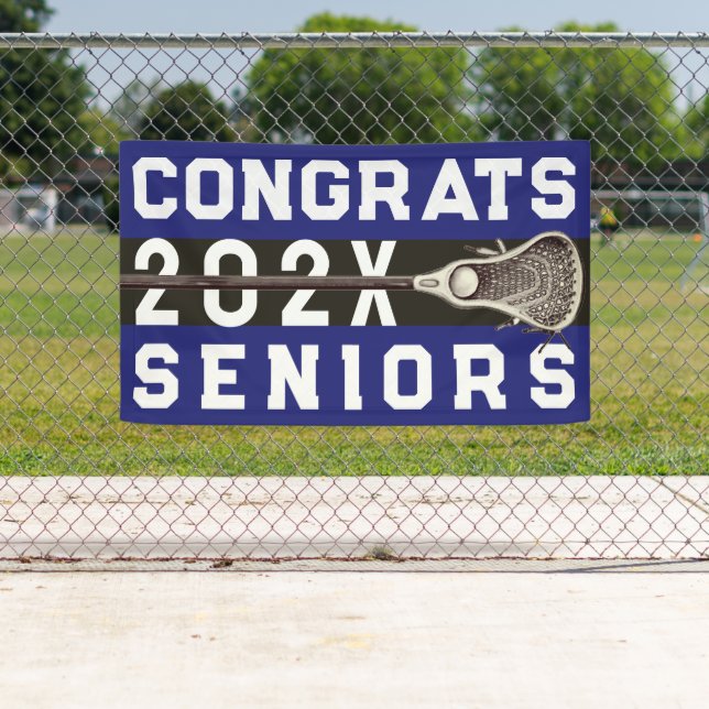 Lacrosse Senior Night Blue Banner (Insitu)