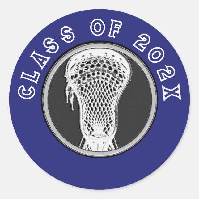 Lacrosse Seniors Blue Classic Round Sticker (Vorderseite)