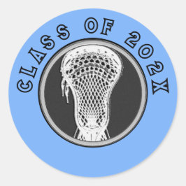 Lacrosse Seniors Hellblaue, klassische Round-Stick Runder Aufkleber