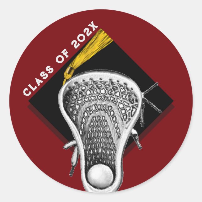 Lacrosse Seniors Maroon Classic Round Sticker (Vorderseite)