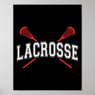 Lacrosse Shirt rote Kreuzstifte für Jugendliche od Poster