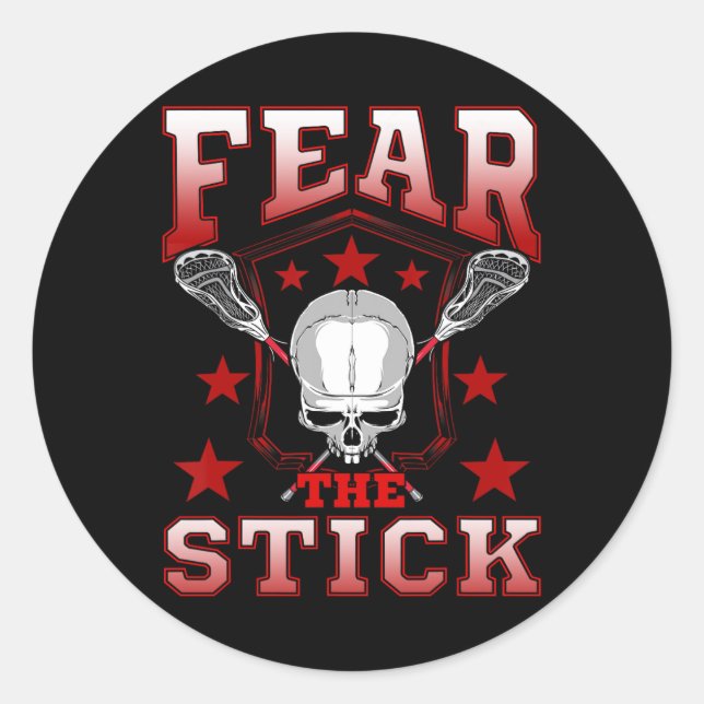 Lacrosse Shirts über T Shirt Lax Shirt Furchtlos Runder Aufkleber (Vorderseite)