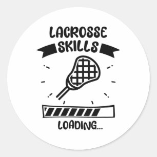Lacrosse Skills Loading Funny Lacrosse Player Runder Aufkleber