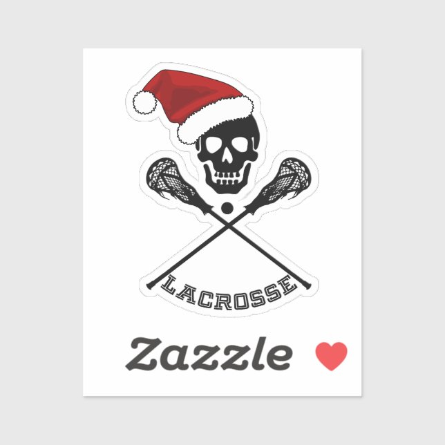 Lacrosse Skull Christmas Aufkleber (Blatt)