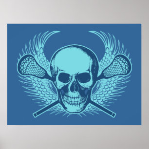 Lacrosse Skull Poster